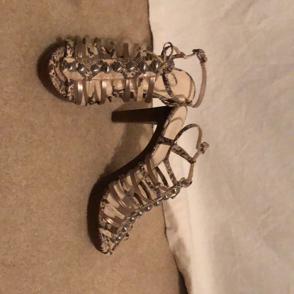 COACH-Platform snake skin heels